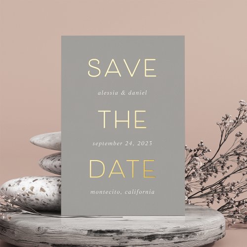 Simple Statement  Foil Save the Date Card