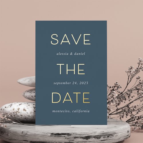 Simple Statement  Foil Save the Date Card