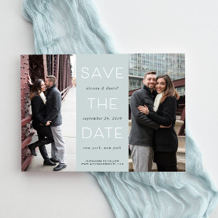 Simple Statement Two Photo Wedding Save The Date