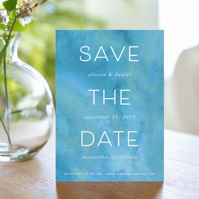 Simple Statement | Watercolor Save the Date Card (Creator Uploaded)