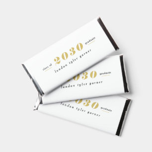 Simple Stats Editable Color Graduation  Hershey Bar Favors