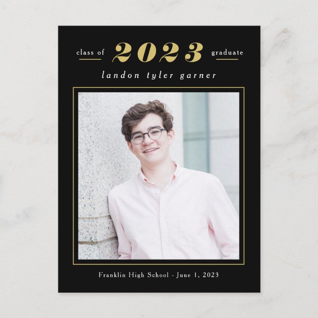 Simple Stats Editable Color Graduation Postcard (Front)