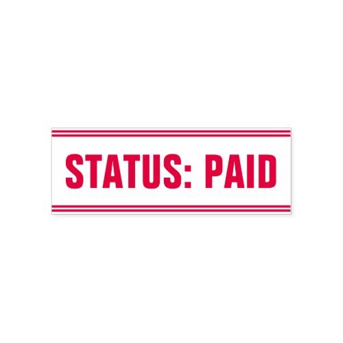 Simple STATUS PAID Rubber Stamp