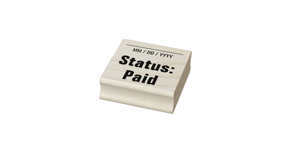Simple "Status Paid" Rubber Stamp Zazzle