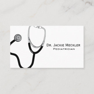Simple Stethoscope Pediatrician Business Card