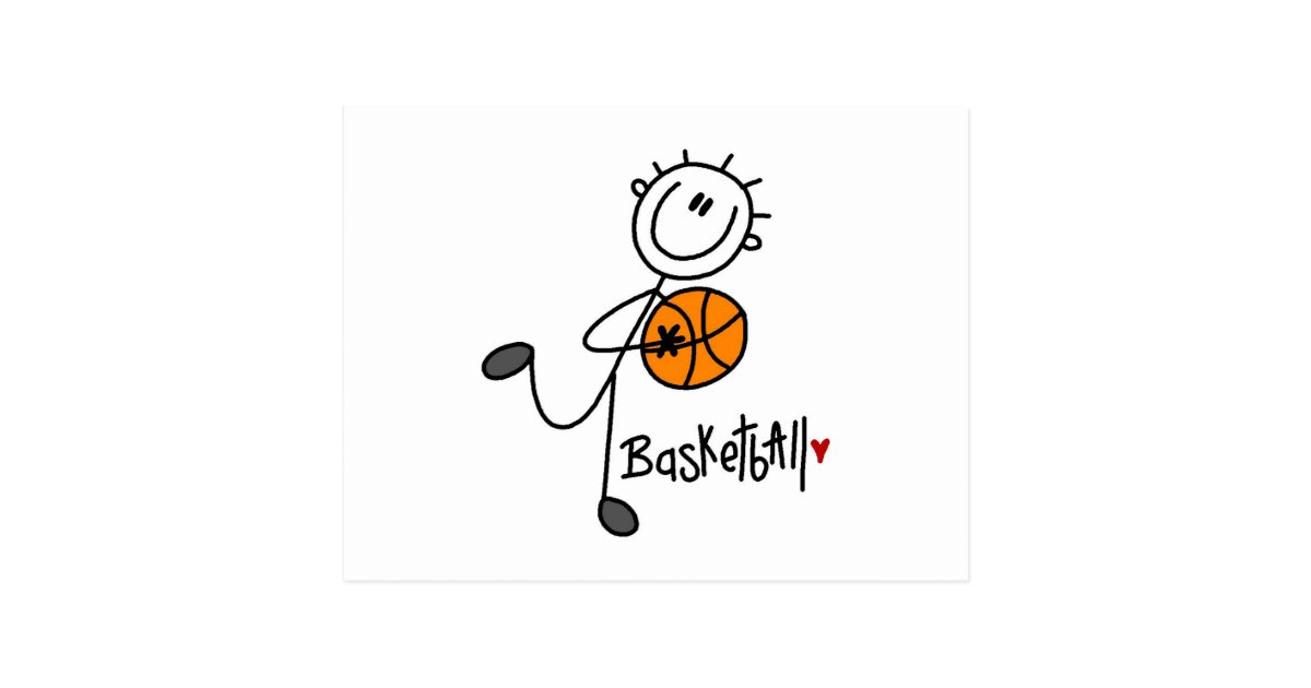 Simple Stick Figure Basketball T Shirts And Gifts Postcard Zazzle Com