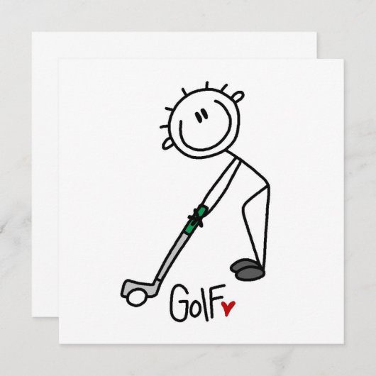 Simple Stick Figure Golfer (Front/Back)