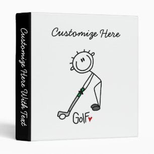 Simple Stick Figure Golfer Binder