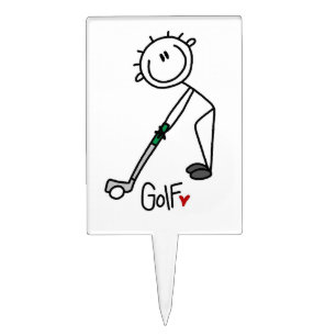 Simple Stick Figure Golfer Cake Topper