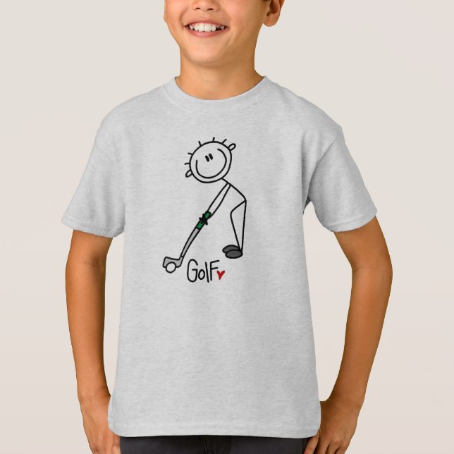 Simple Stick Figure Golfer T-Shirt (Front)
