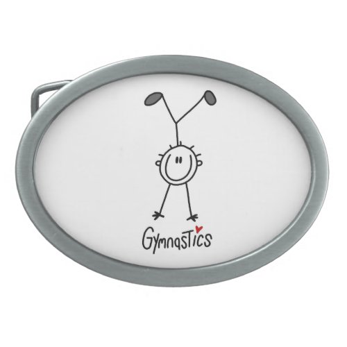 Simple Stick Figure Gymnast Belt Buckle