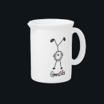 Simple Stick Figure Gymnast Beverage Pitcher<br><div class="desc">A simple stick figure gymnast design for male gymnasts on gymnastics t-shirts,  hoodies,  mugs,  cards,  bags,  stickers,  keychains,  water bottles,  journals,  and other gymnastics apparel and gifts.</div>