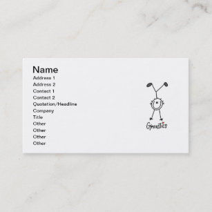 Simple Stick Figure Gymnast Business Card