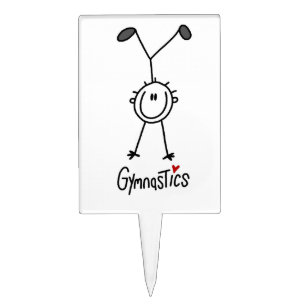 Simple Stick Figure Gymnast Cake Topper