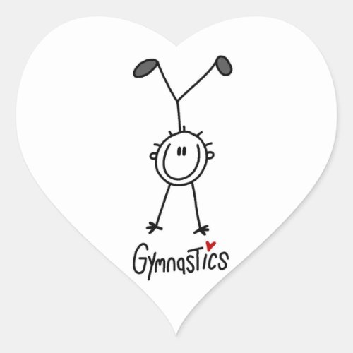 Simple Stick Figure Gymnast Heart Sticker