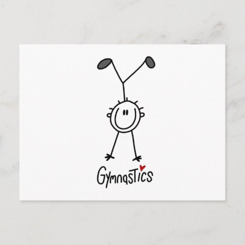 Simple Stick Figure Gymnast Postcard