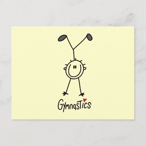 Simple Stick Figure Gymnast Postcard