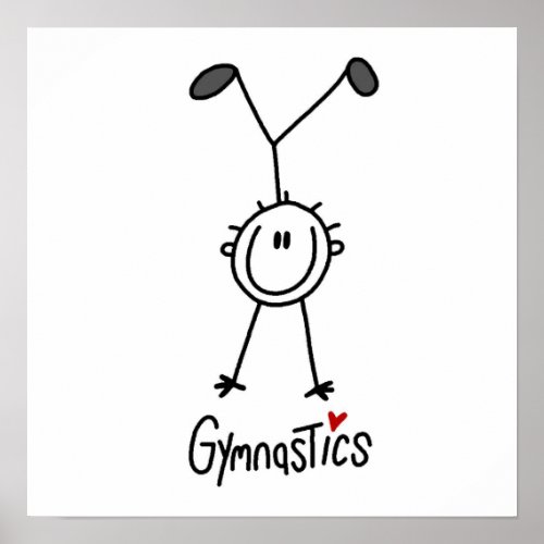 Simple Stick Figure Gymnast Poster
