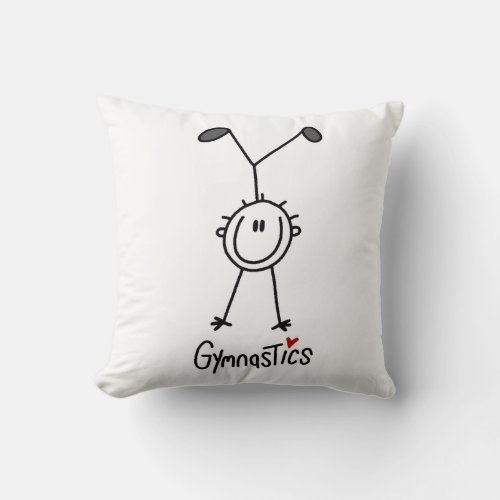 Simple Stick Figure Gymnast Throw Pillow