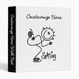Simple Stick Figure Ice Skating T-shirts and Gifts 3 Ring Binder