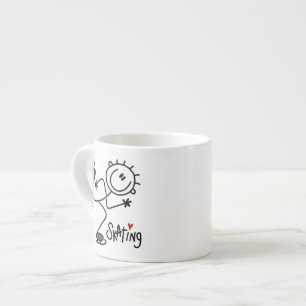 Simple Stick Figure Ice Skating T-shirts and Gifts Espresso Cup