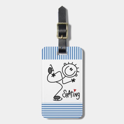 Simple Stick Figure Ice Skating T_shirts and Gifts Luggage Tag