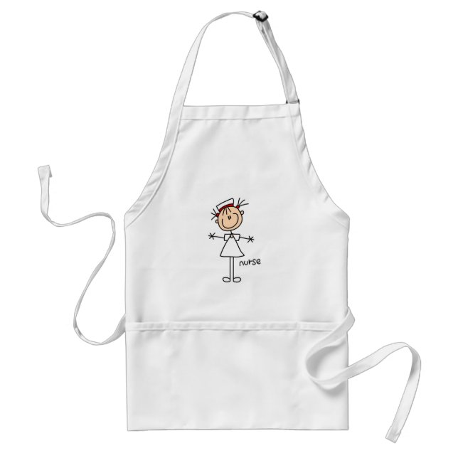 Simple Stick Figure Nurse T-shirts and Gifts Adult Apron (Front)
