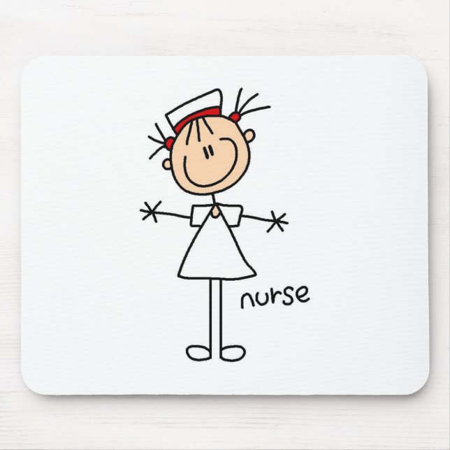 Simple Stick Figure Nurse T-shirts and Gifts Mouse Pad (Front)