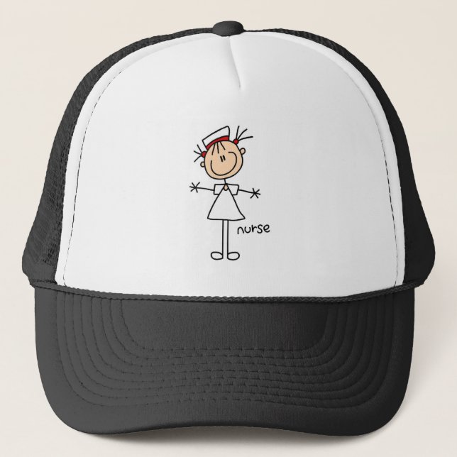 Simple Stick Figure Nurse T-shirts and Gifts Trucker Hat (Front)