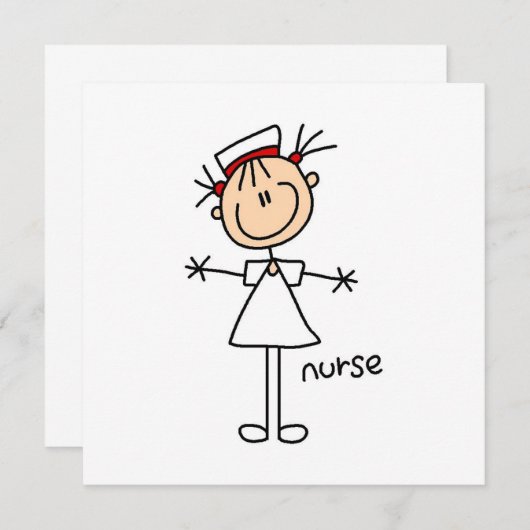 Simple Stick Figure Nurse Tshirts and Gifts (Front/Back)