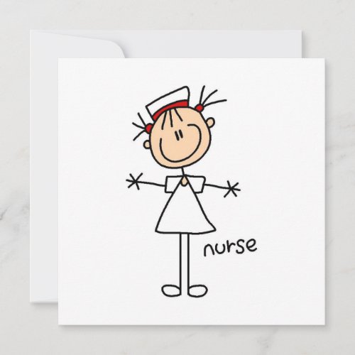 Simple Stick Figure Nurse Tshirts and Gifts Custom Invites