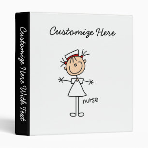 Simple Stick Figure Nurse Tshirts and Gifts 3 Ring Binder