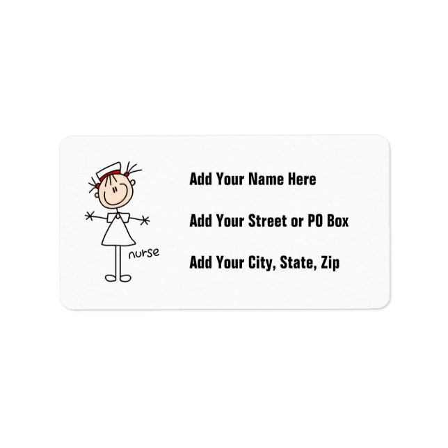 Simple Stick Figure Nurse Tshirts and Gifts Label (Front)