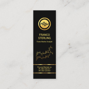 Simple Stock Exchange Graph Financial Manager Mini Business Card