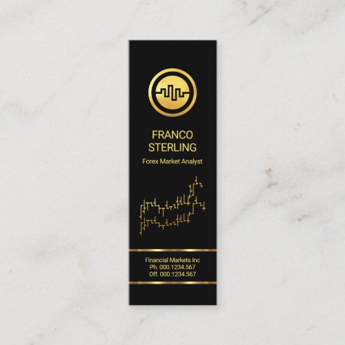 Simple Stock Exchange Graph Financial Manager Mini Business Card