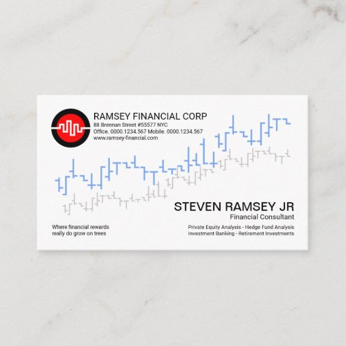 Simple Stock Exchange Graph Wave Financial Business Card