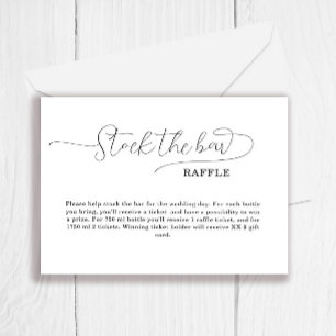 Simple Stock the bar Bridal Shower Enclosure Card