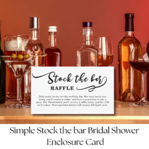 Simple Stock the bar Bridal Shower   Enclosure Card