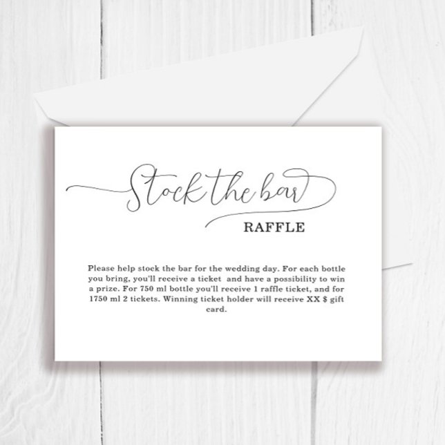Simple Stock the bar Bridal Shower   Enclosure Card (Creator Uploaded)