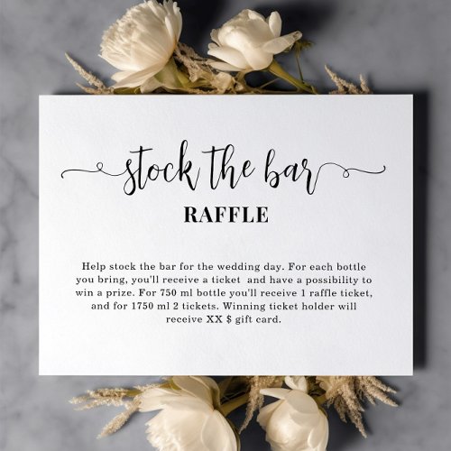 Simple Stock the bar Bridal Shower   Enclosure Card