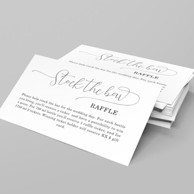 Simple Stock the bar Bridal Shower   Enclosure Card (Creator Uploaded)