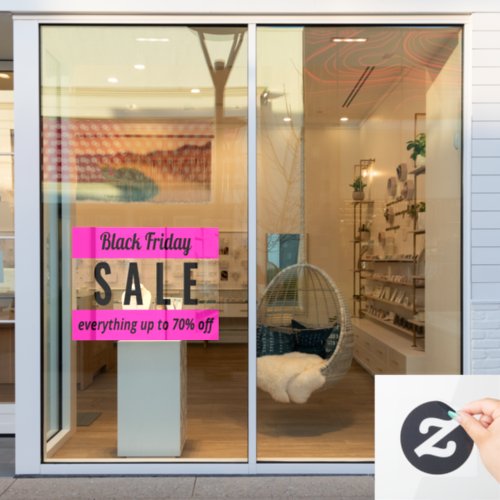 Simple store black friday sale sign window clings