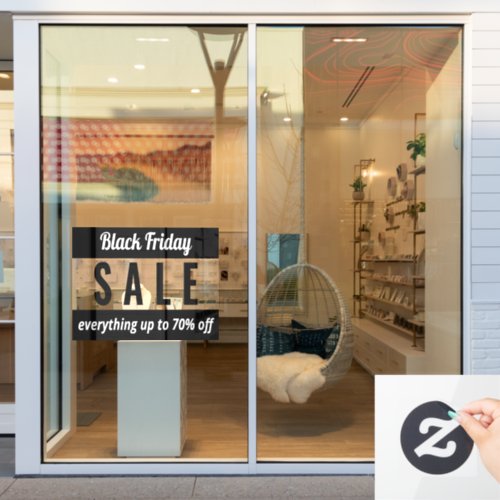 Simple store black friday sale sign window clings