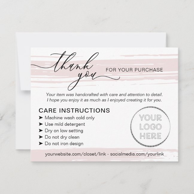 Simple Store Small Business Instructions Care Thank You Card