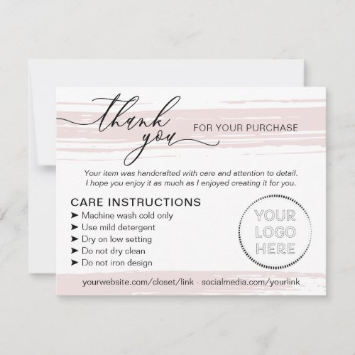 Simple Store Small Business Instructions Care Thank You Card