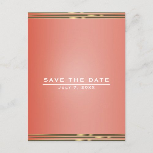 Simple Stripe Chic Elegant Wedding Save the Date Announcement Postcard