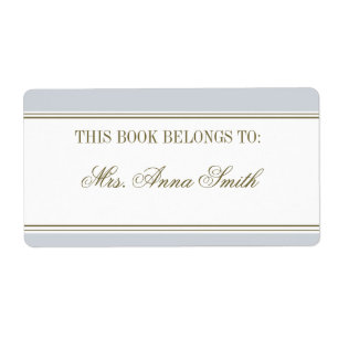 Simple Stripe French Blue Bookplate