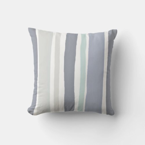 Simple stripe slate blue gray outdoor pillow