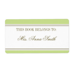 Simple Stripe Spring Green Bookplate