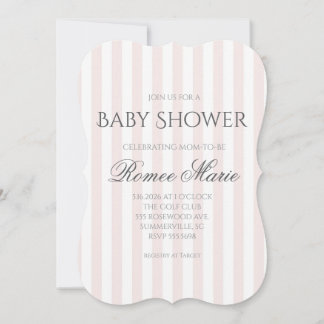 Simple Striped Baby Shower Invite